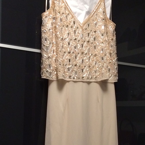 Adrianna Papell Blush Pink Beaded Gown - Picture 3 of 8